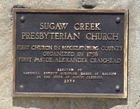 Sugaw Creek plaque